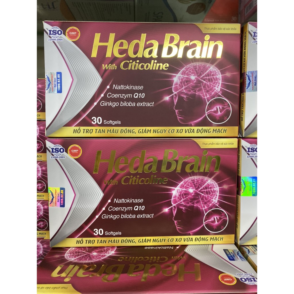 HEDA BRAIN - HEDABRAIN- CHỐNG MÁU ĐÔNG-NGỪA XƠ VỮA MẠCH MÁU NÃO- -100% chính hãng.