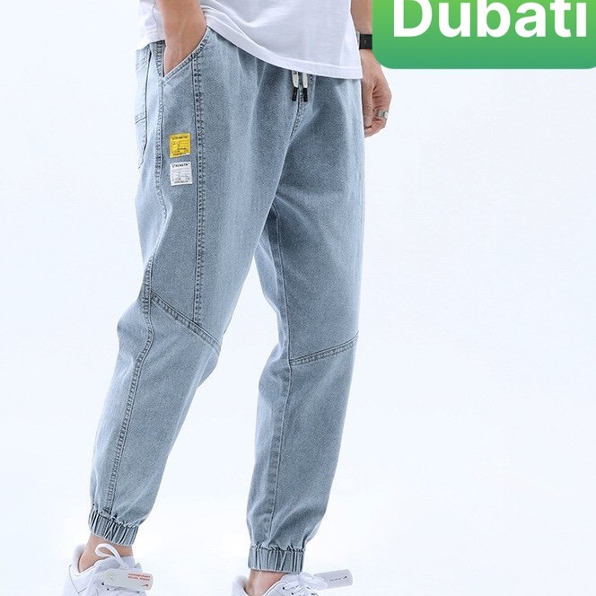 Quần Jogger Jeans Nam Túm Gấu Xanh Lưng Dáng Suông Phong Cách Unisex- DB 57- DUBATI FASHION