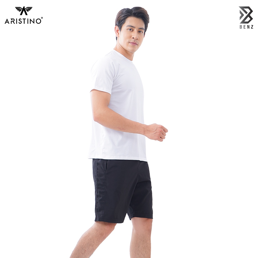 Áo thun nam trắng tay lỡ unisex cổ tròn form rộng cao cấp Aristino vải cotton thoáng mát Benzmen - AC22