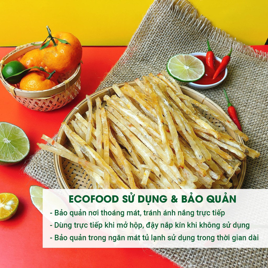 Khô Cá Thiều Que Cắt Sợi Tẩm Gia Vị 200G Ăn Liền Ecofood - Đồ Ăn Vặt Việt Nam, An Toàn Vệ Sinh Thực Phẩm