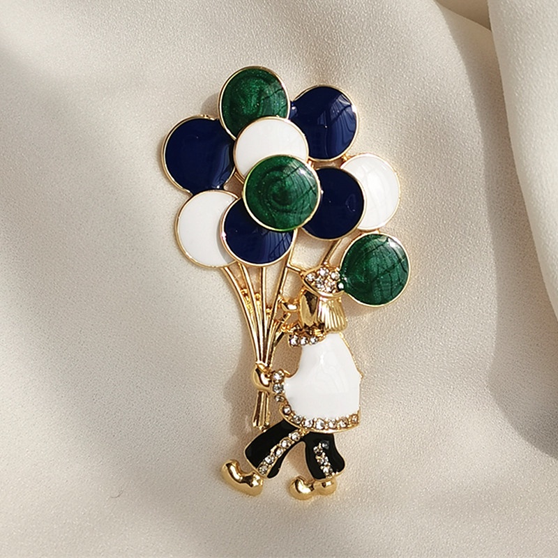 Trâm Cài Áo Hình Chú Hề Xiếc Tráng Men Vintage Châu Âu