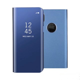 Bao da điện thoại nắp gập màu trơn có mặt gương phía trước cho IPhone 9/XR 9S/XS Max