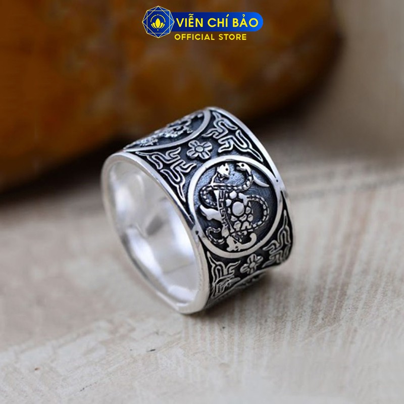 Nhẫn bạc nam VIỄN CHÍ BẢO tứ linh chất liệu bạc Thái 999 N101053