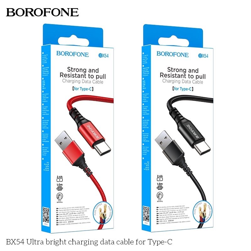 ✅SẠC NHANH ✅ cáp sạc nhanh borofone bx54,dây sạc sam sung ,cáp lphone, type c ,,micro-bọc dù cao cấp