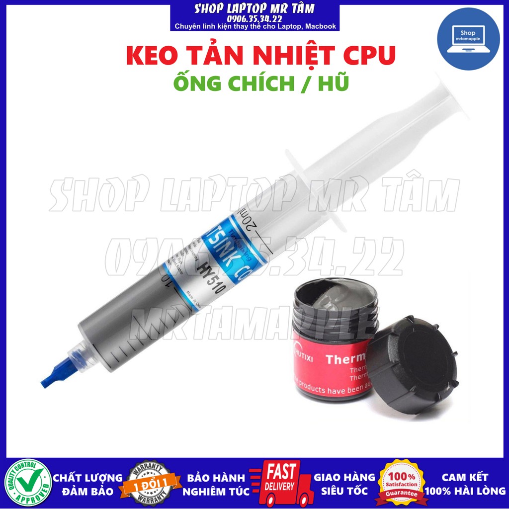 Keo tản nhiệt cpu màu xám dạng hũ và dạng ống chích xi-lanh LỚN loại tốt