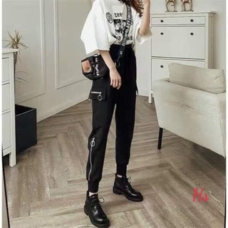 Quần jogger kaki khoá chân, quần joggers khuyên túi Hs