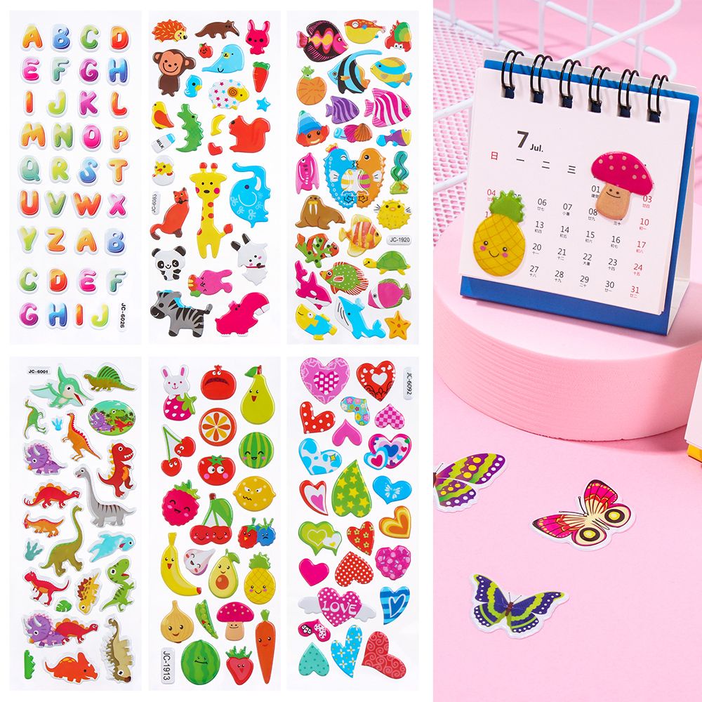 Miếng dán tường họa tiết hoạt hình 3D cổ điển chống nước giáo dục sớm cho bé