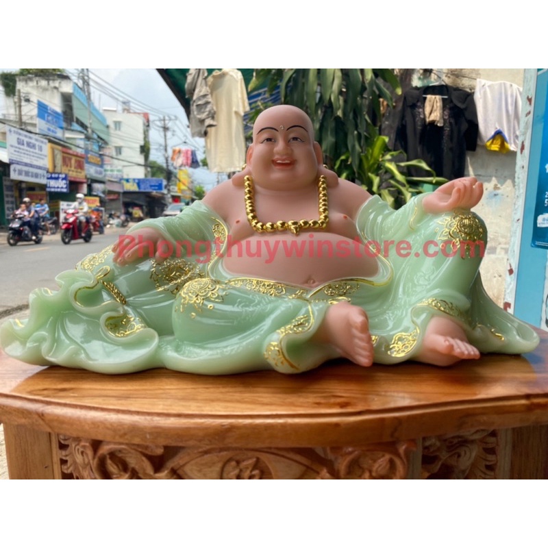 Tượng phật di lặc xanh ngọc bột đá cao cấp