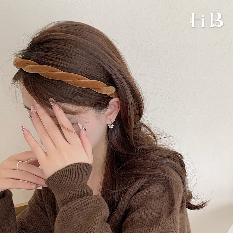 Băng Đô Cài Tóc Mỏng Bằng Da Lộn Phong Cách Pháp Cổ Điển Thời Trang 2022 Cho Nữ