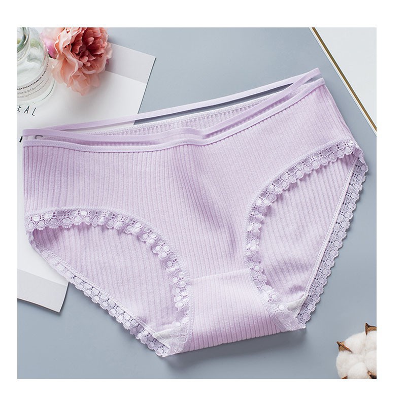 Quần lót nữ cotton tăm gân kháng khuẩn gợi cảm Bikini quyến rũ Hatola | BigBuy360 - bigbuy360.vn