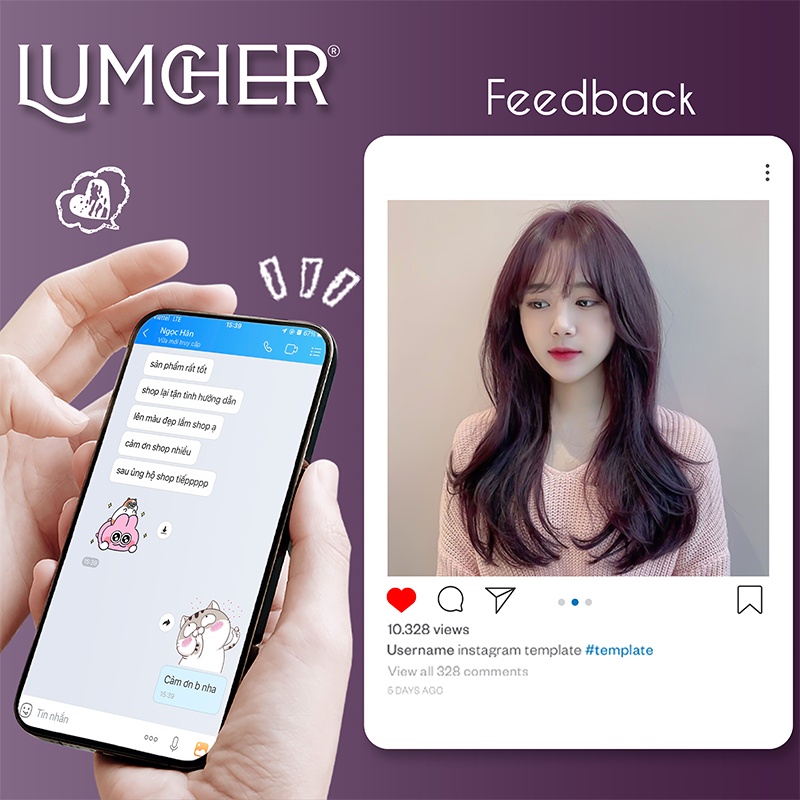 Thuốc nhuộm tóc màu Tím Nho tại nhà chính hãng Lumcher LC27