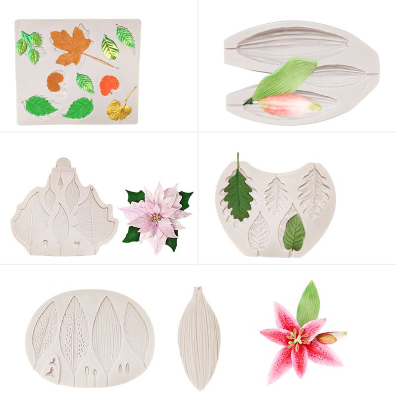Bộ 6 Khuôn Silicone Làm Bánh Tạo Hình Hoa Lily Độc Đáo Tiện Dụng