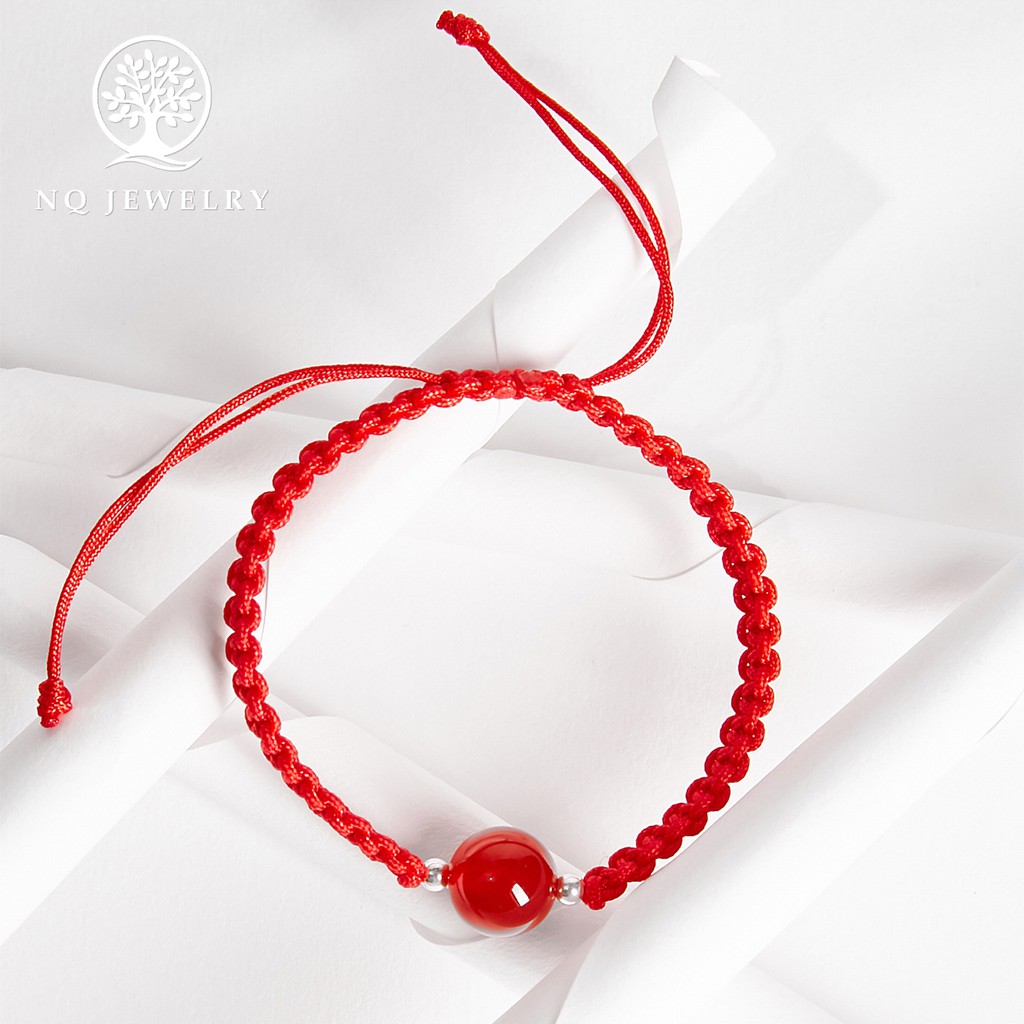 Vòng thắt dây đỏ phối 1 hạt - NQ Jewelry