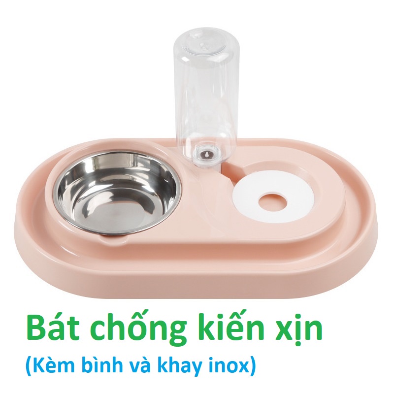 Bát ăn chó mèo Bát chống kiến xịn, chống tràn nước Bát tự động cấp nước  chó mèo nhỏ