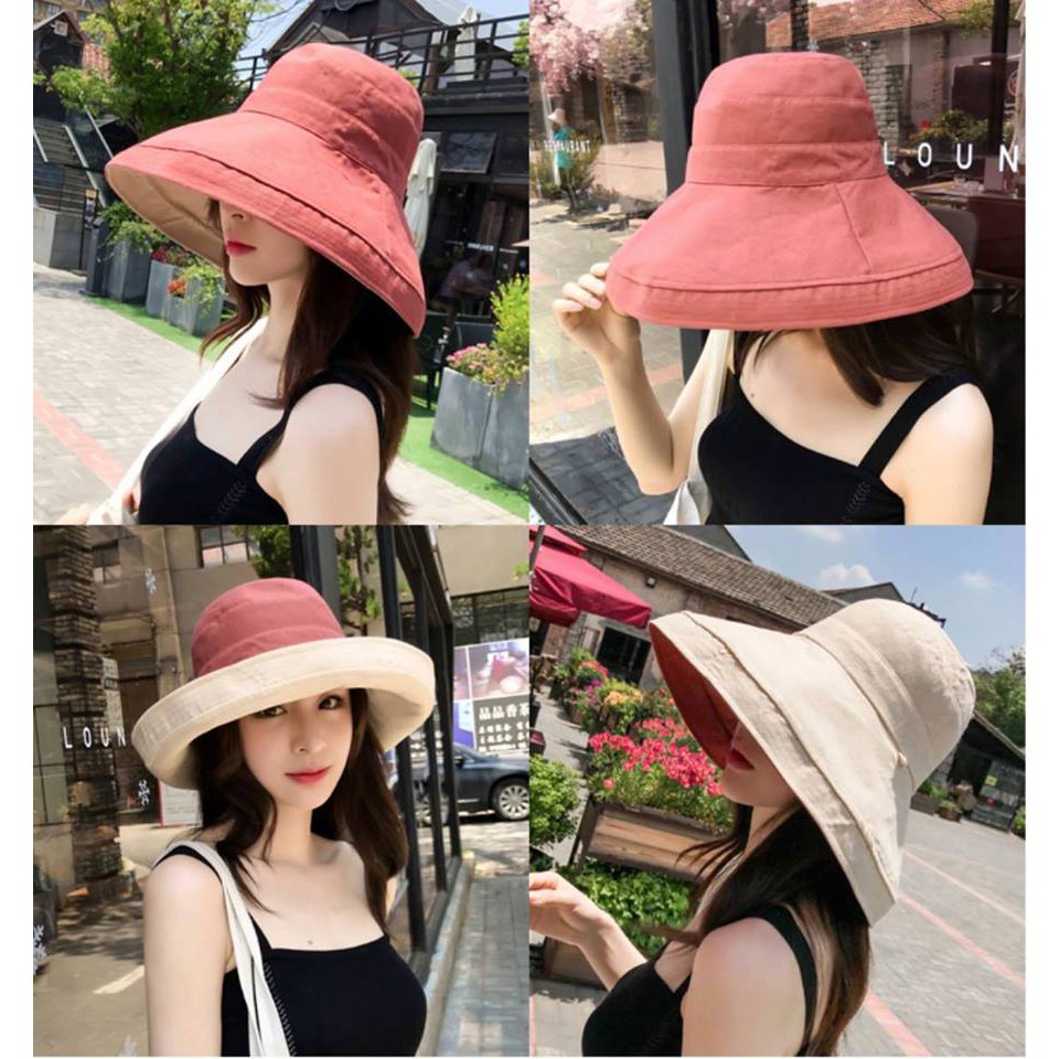 Mũ Vải Hai Mặt Rộng Vành Siêu Mát Đi Chơi Cực Thích