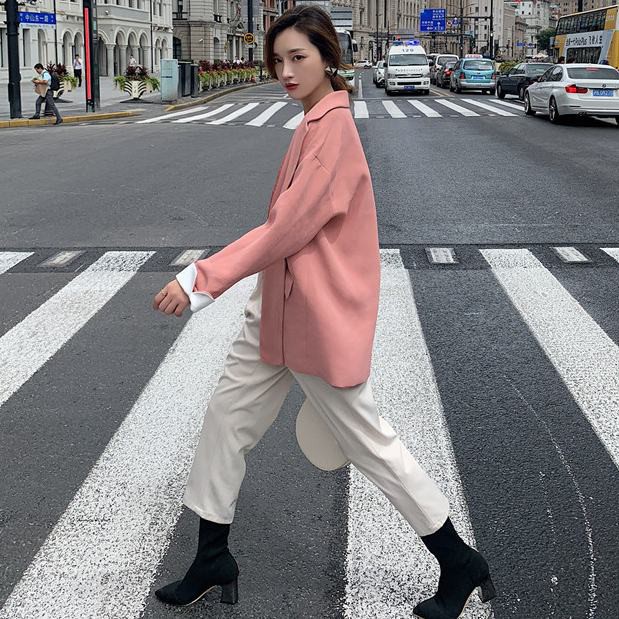 Áo khoác blazer màu hồng size lớn mẫu 2021 phong cách Hàn Quốc thời trang xuân thu dành cho nữ Áo Blazer | BigBuy360 - bigbuy360.vn