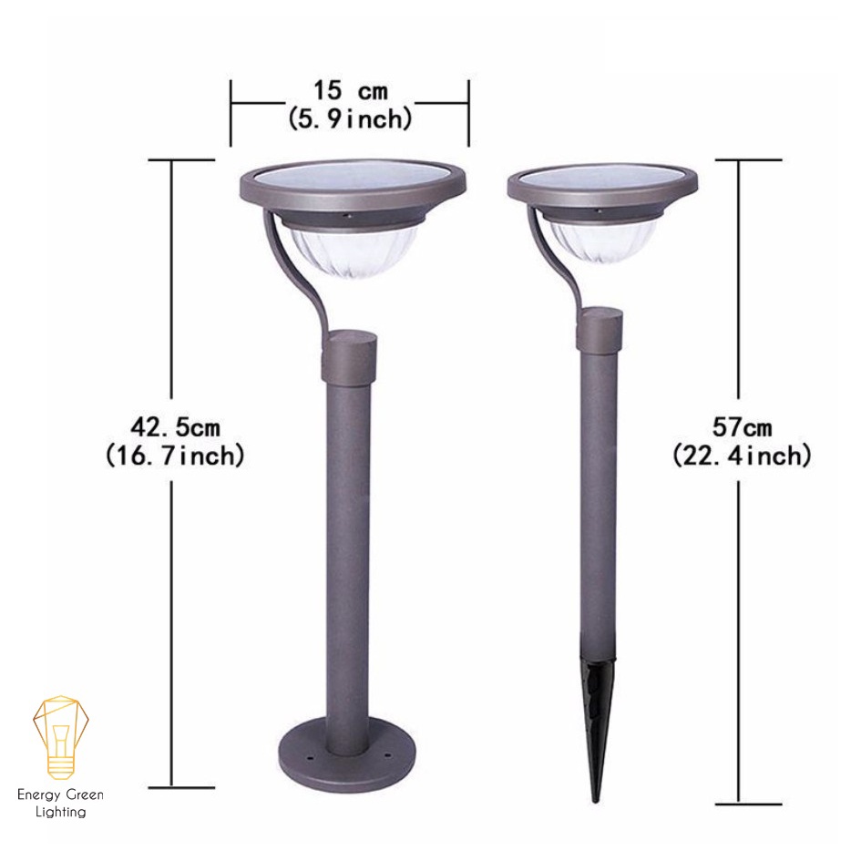 Đèn LED Sân Vườn Cắm Cỏ Energy Green Lighting MT-42515 - Sử Dụng Năng Lượng Mặt Trời - Thân Bọc Thép Không Gỉ