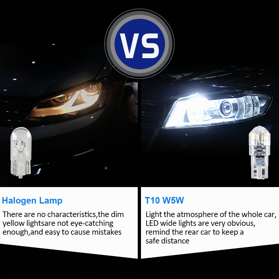 Đèn LED 8 Bóng W5W T10 194 168 3030 DC 12V 5W Cho Xe Hơi