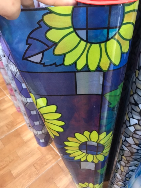 Decal dán kính, giấy dán kính mờ hình hoa hướng dương khổ 90cm (25k/1mét) mã 9857