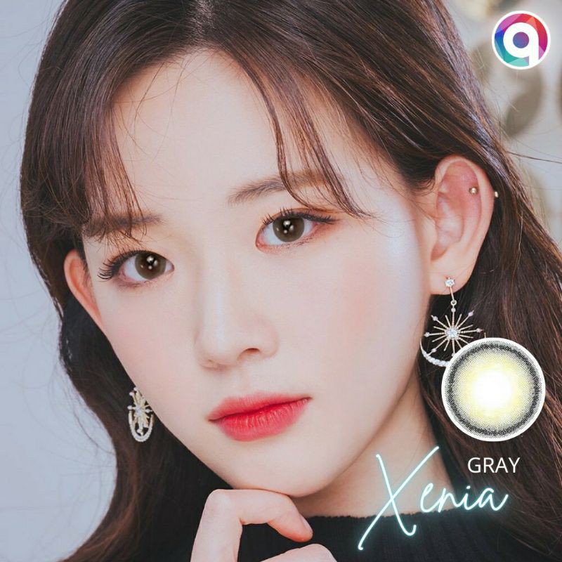 Thanh lý mới kính áp tròng cận 1 chiếc lens lẻ 0.5 3.75 quỳnh lens xenia gray xám xanh