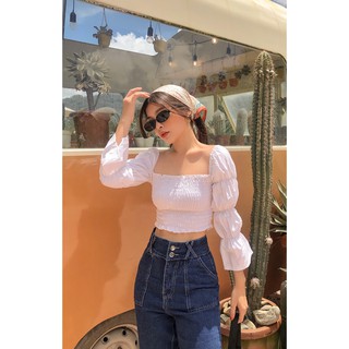 [thelegswork] Sophie Top | Áo quây nhún chun, tay trễ