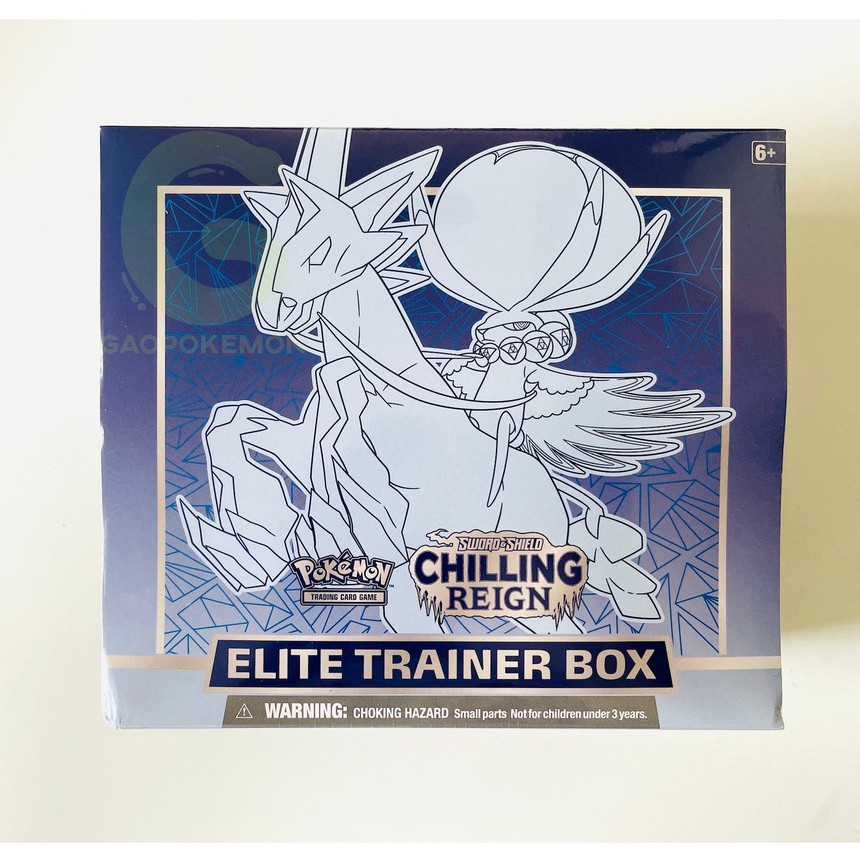 Hộp 8 gói thẻ bài Pokemon TCG - Sword & Shield Chilling Reign Elite Trainer Box Ice/Shadow Rider Calyrex
