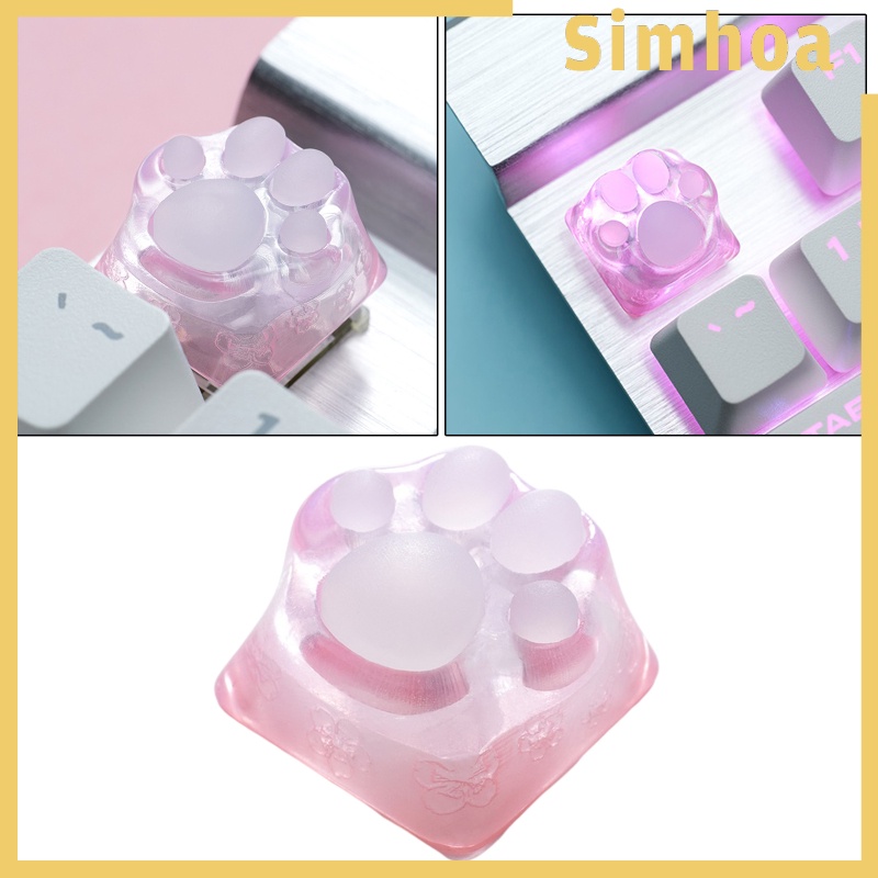 [SIMHOA] Clear Resin Cat Paw Mechanical Keyboard Keycap Pad for Cherry MX DIY