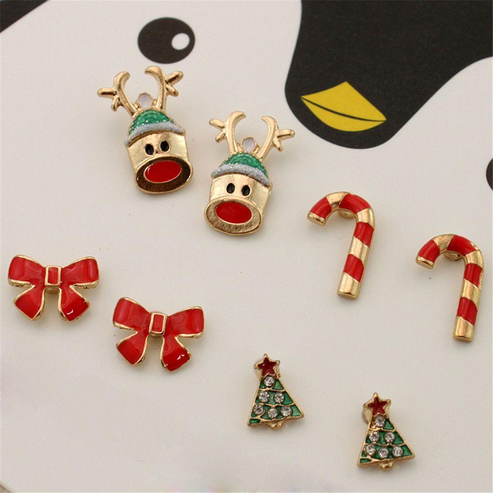 BEAUTY Set 4 Đôi Bông Tai / 4 Chiếc Bông Tai Hình Đầu Hươu
