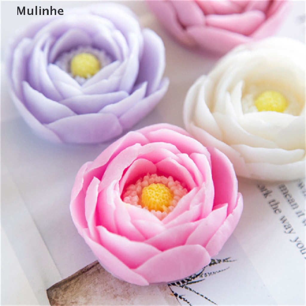 Khuôn silicone làm xà phòng hình hoa mẫu đơn