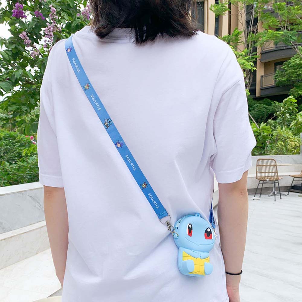 Túi đeo vai đựng tiền xu / tai nghe bằng silicon hình Pokemon Go xinh xắn dễ thương cho bé