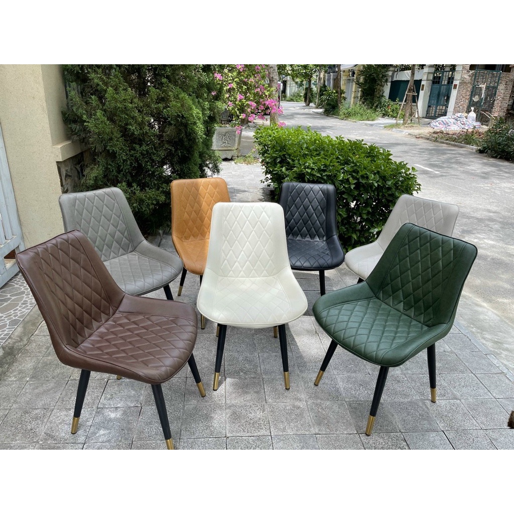 Bộ bàn ăn chân chân thép sơn tĩnh điện mặt đá Ceramic chân X kết hợp ghế loft