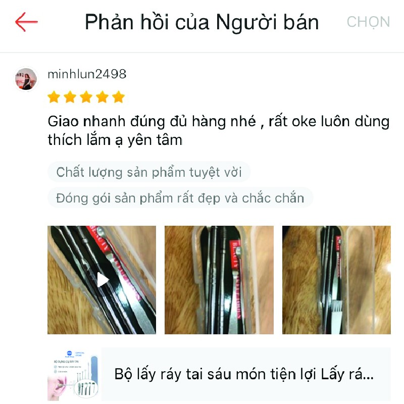 Bộ lấy ráy tai sáu món tiện lợi Lấy ráy rai thép không gỉ Bộ chăm sóc tai chuyên nghiệp Hudishop GD444