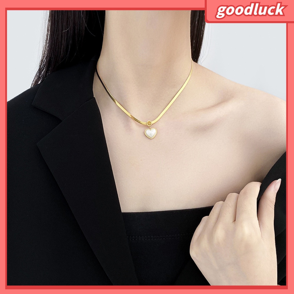 Fairystore| Vòng cổ Mặt Hình Vỏ Sò Bằng Thép Không Gỉ Mạ Điện Thời Trang Dành Cho Bạn Nữ Mặc Hàng Ngày