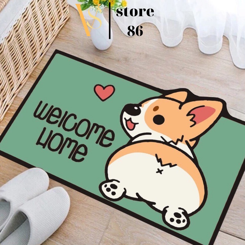 Thảm Lau Chân Chống Trượt Thấm Nước (LOẠI DÀY), Thảm Chùi Chân Hình Thú