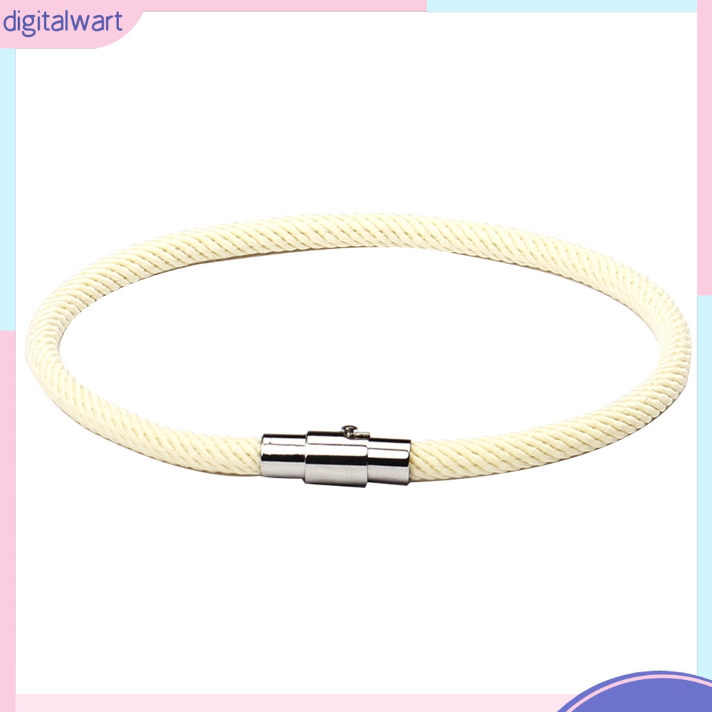 Vòng Tay Dây Nylon Màu Trơn Khóa Nam Châm May Mắn Cho Cặp Đôi