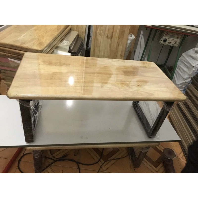 Bàn Gỗ chân Sắt (GIẢM NGAY 15K)ngồi Bệt bo tròn viền cạnh 40*80*35 | BigBuy360 - bigbuy360.vn