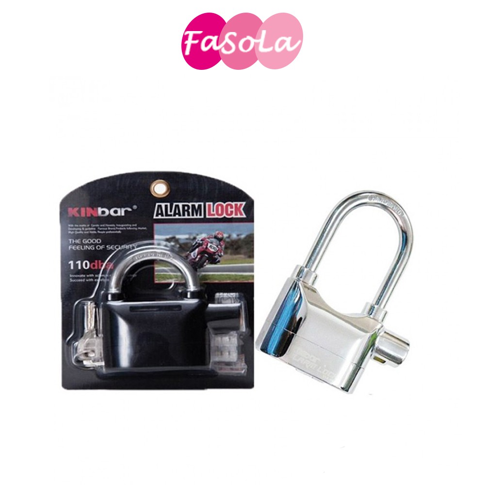 Khóa chống trộm xe máy alarm lock có còi báo động, ổ khóa chống trộm bảo vệ xe an toàn FASOLA