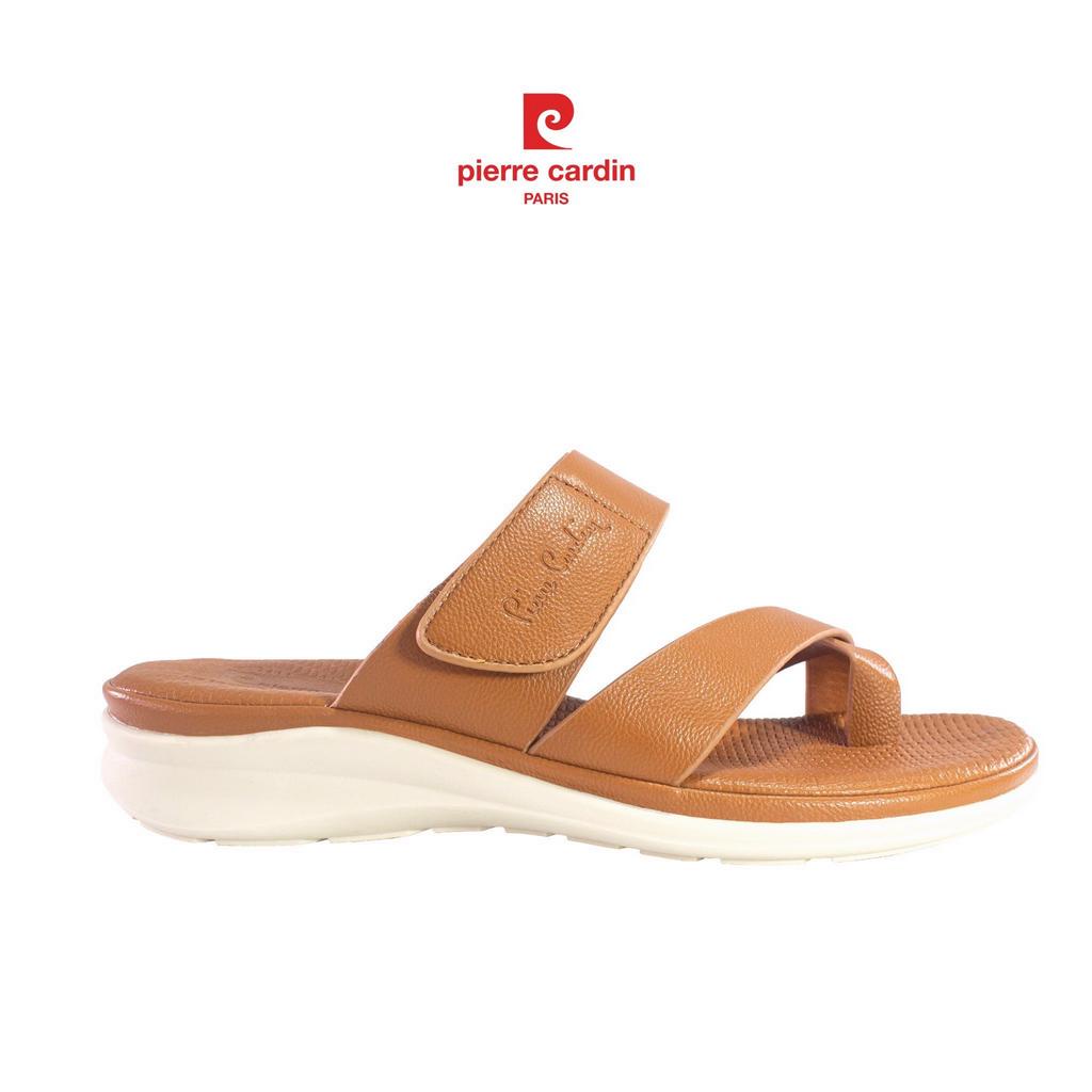 [Voucher 15%] Dép nữ da cao cấp, đế cao 2cm, thiết kế mang êm chân, chống trượt Pierre Cardin - PCWFWSH 226