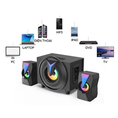 LoaBluetooth 2.1 Để Bàn Công Suất Lớn Dùng Cho Tivi Máy Vi Tính FT-K10 Thiết Kế Hiện Đại Có Đèn Led RGB