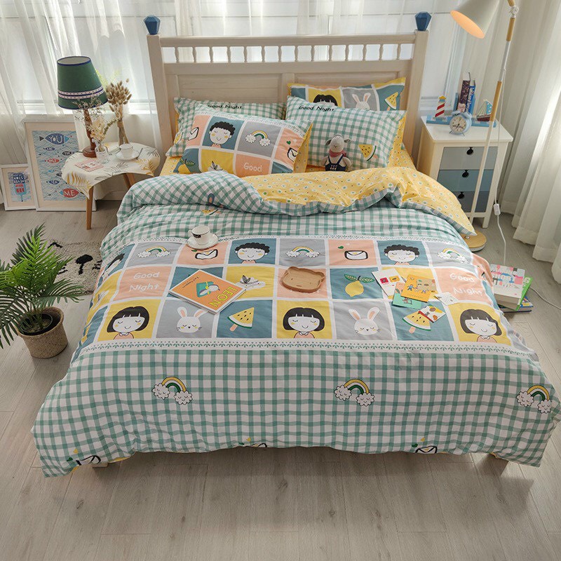 Ga bọc đệm 2mx2m2 bo chun xung quanh,vải mềm mịn,chọn mẫu thoải mái-mẫu lá ngọc xanh