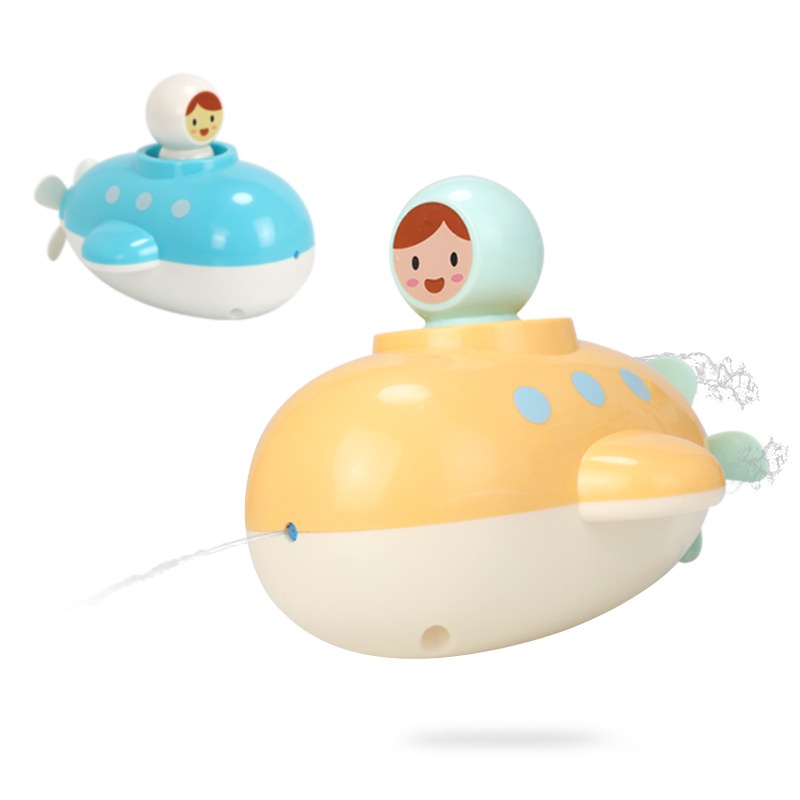 Đồ chơi nhà tắm hình tàu ngầm vặn dây cót có thể phun nước dễ thương cho bé