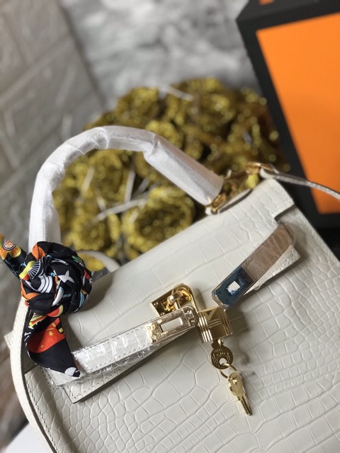 Túi H*M da bò dập vân cá sấu hàng cao cấp