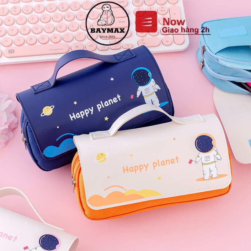 Hộp bút Planet cao cấp nhiều ngăn, nắp da - QSND