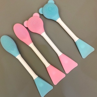 Cọ rửa mặt đắp mặt nạ 2 đầu silicon