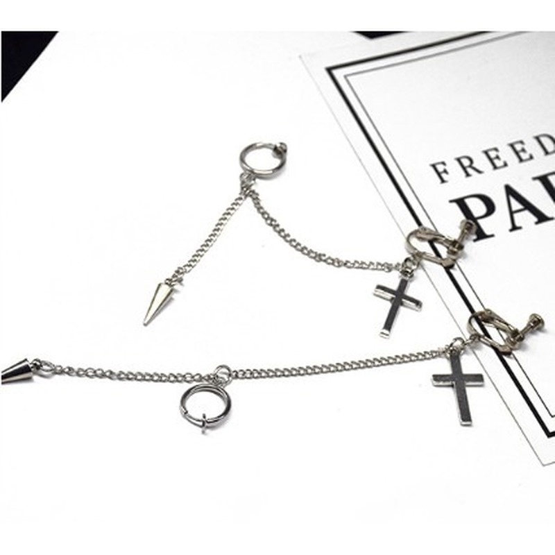 Bông tai trang trí hình chữ thập cá tính độc đáo hợp mốt thời trang