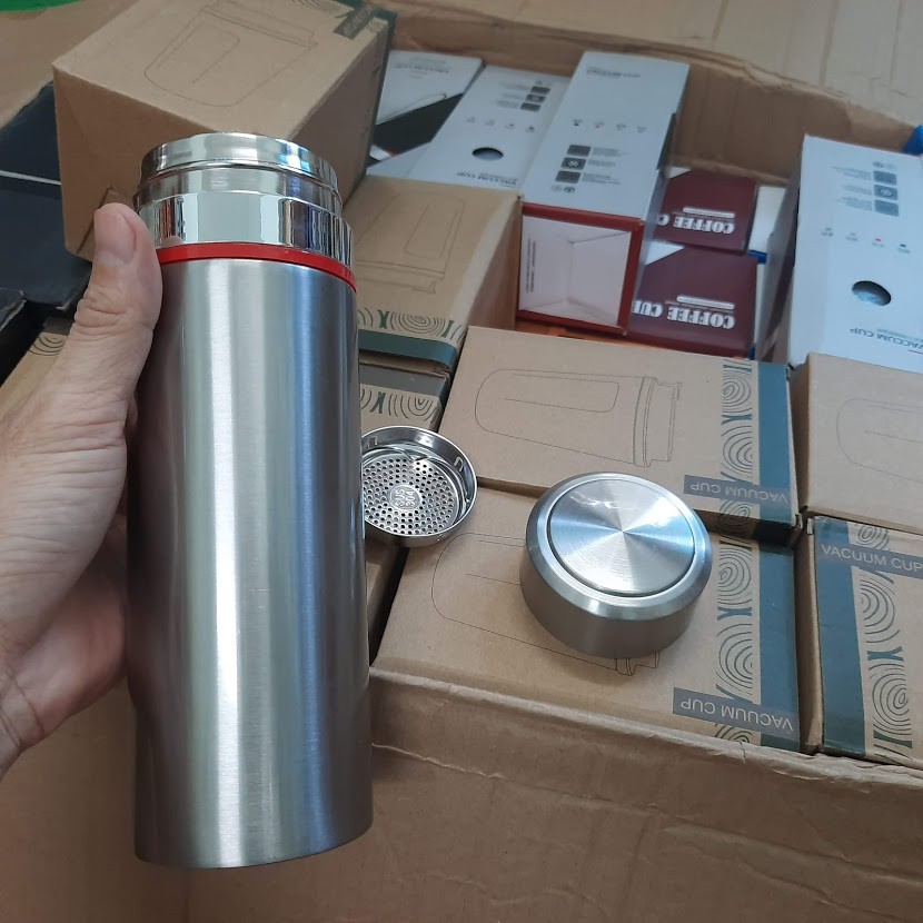 Bình nước bình giữ nhiệt bằng inox 304 cao cấp dung tích 450ml có dây đeo