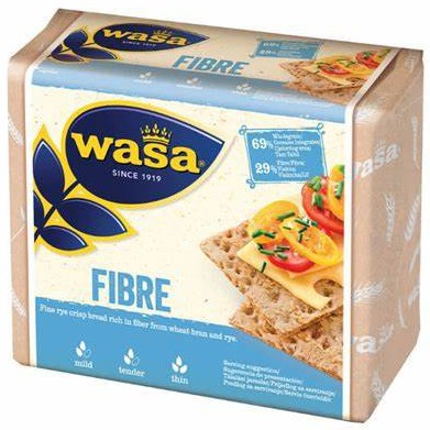 Bánh mì lúa mạch giòn nguyên hạt giàu xơ hữu cơ Cracker Vegan Delikatess, Fibre, Original hiệu Wasa 270g