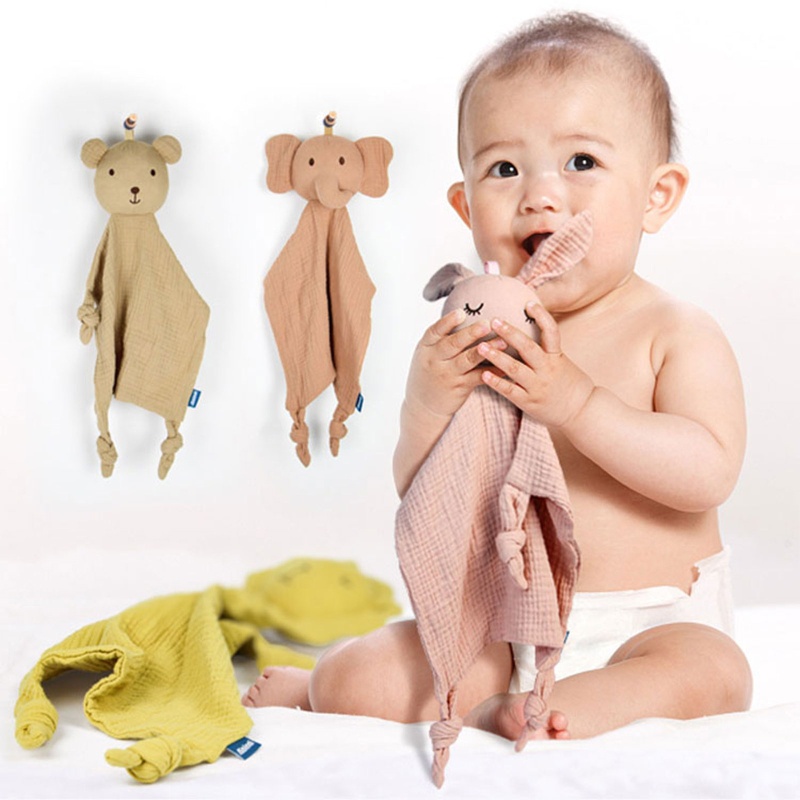 Chăn Cotton Gạc Mềm Mại Hình Thú An Toàn Cho Búp Bê