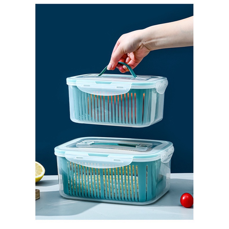 Hộp đựng thực phẩm tủ lạnh, Bộ 5 hộp trữ đông bảo quản thức ăn tách nước chất liệu nhựa tupperware cao cấp an toàn
