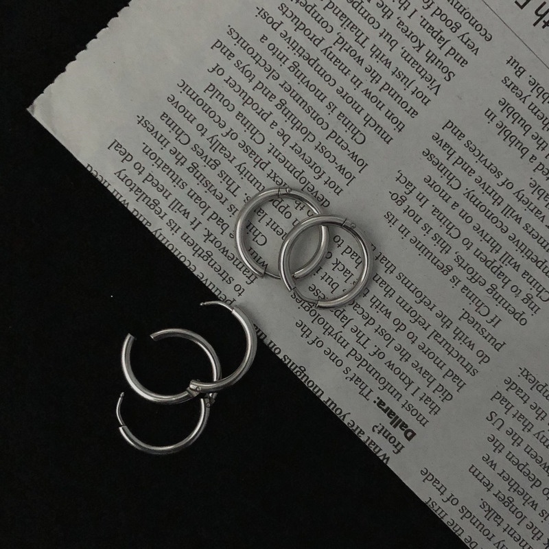 Bông tai thép titan phong cách hiphop punk đơn giản thời trang